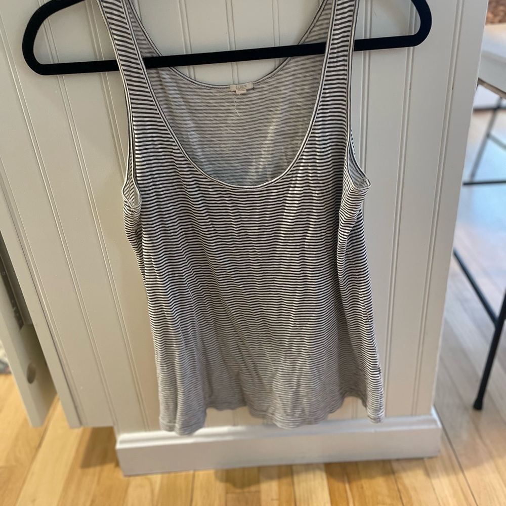 J. Crew Gray Ribbed Relaxed Tank Top